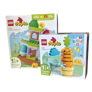 LEGO DUPLO Balance and Stacking Tree 10440 & Growing Carrot 10981 18MO+ STEM NWT
